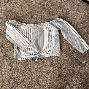 Roxy off the shoulder linen top